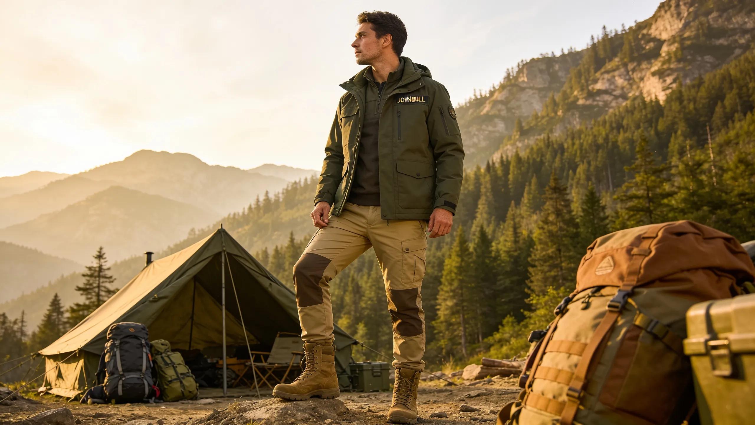 Lifestyle image of John Bull Clothing products in military and outdoor settings