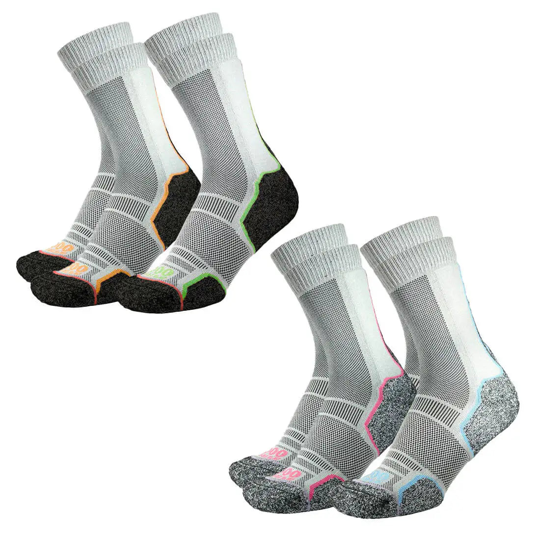 1000 Mile Trek Repreve Single Layer Twin Pack Socks - John Bull Clothing from John Bull Clothing