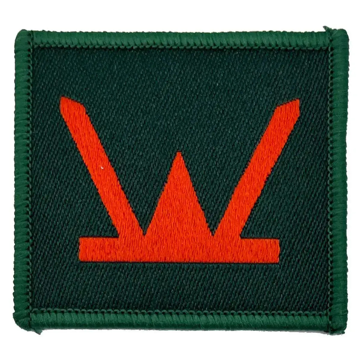 Single 160 Welsh Brigade TRF patch in green with red insignia, regulation iron or sew on patch for military uniform identification. Red (Coloured) from John Bull Clothing