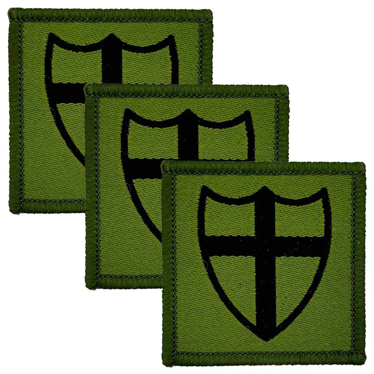 Set of three 8th Force Engineer Brigade TRF Sew On Patches in green and black, ideal for military uniforms and tactical apparel. 3 Pack from John Bull Clothing