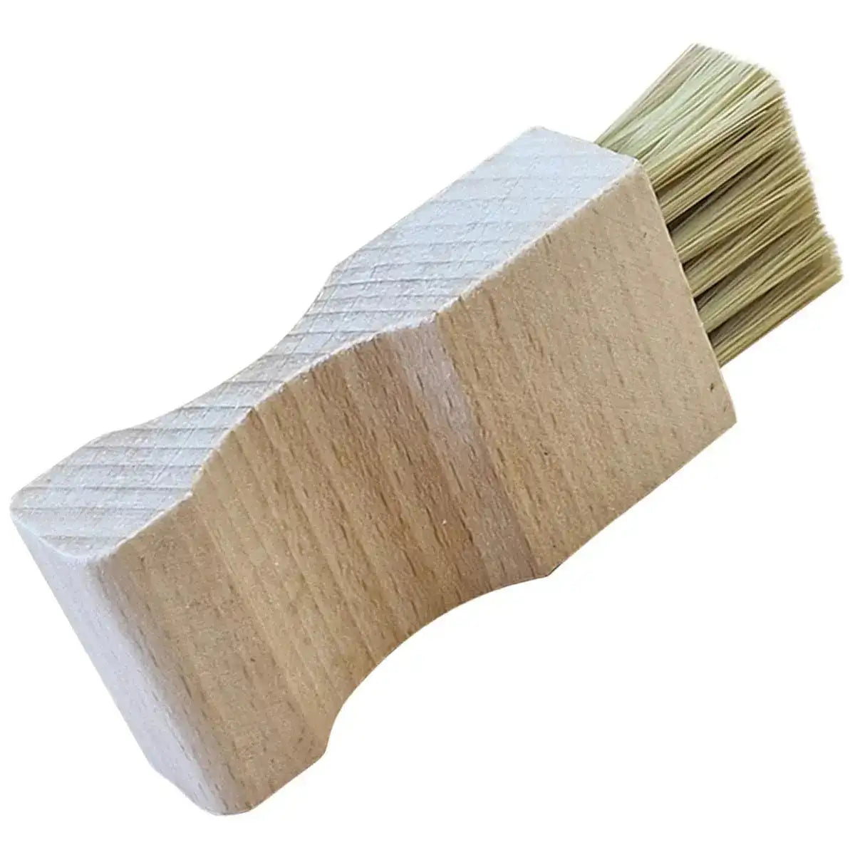 Wooden shoe brush with synthetic bristles for shoe care from John Bull Clothing