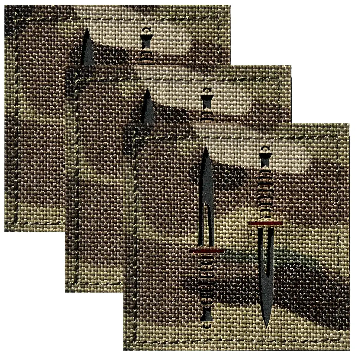 Army Special Operations Brigade Laser Cut Velcro TRF with black and red knife design on Multicam fabric, military patch accessory