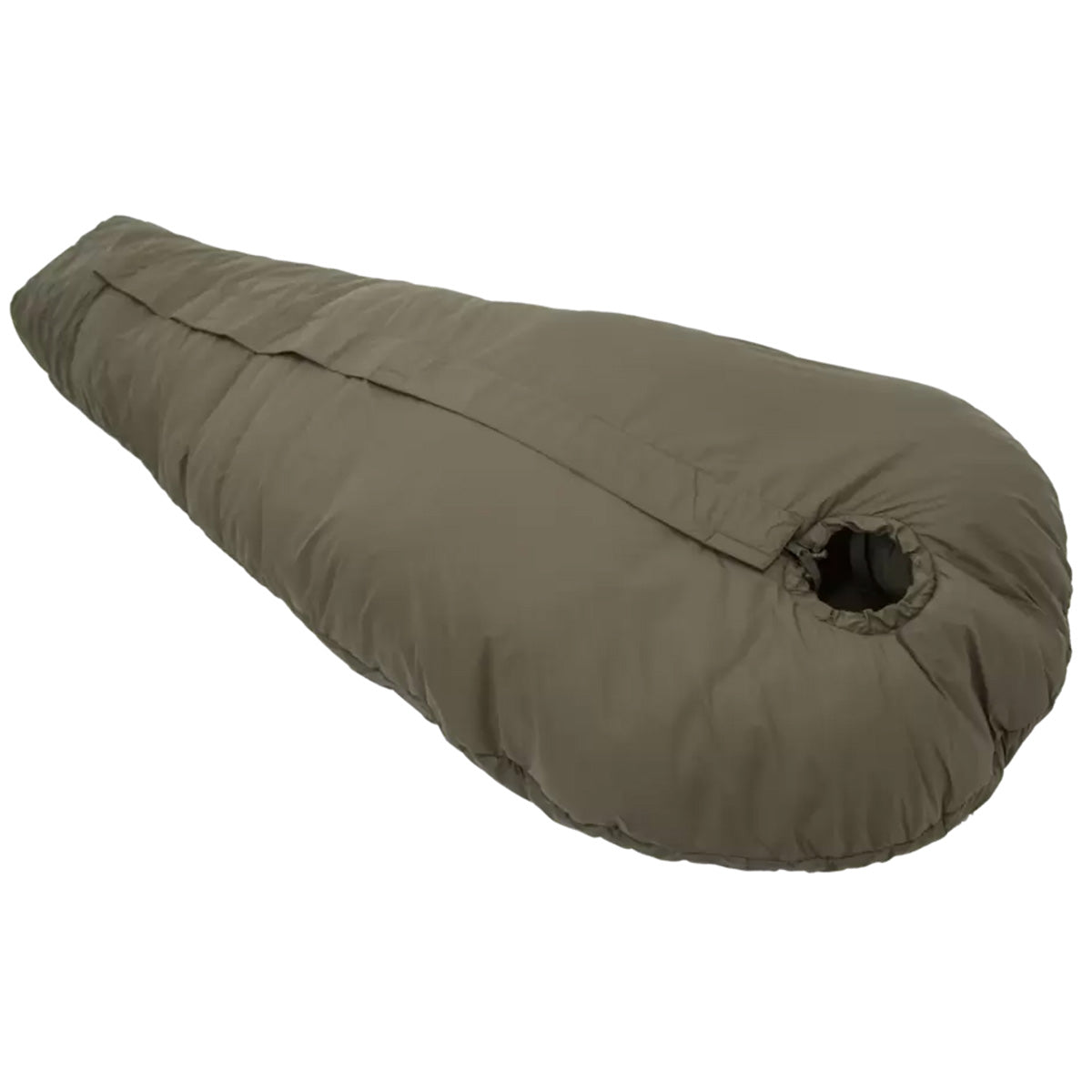 Carinthia Defence 4 Sleeping Bag in Olive Green, featuring a mummy-style design for optimal warmth and insulation in extreme outdoor conditions.