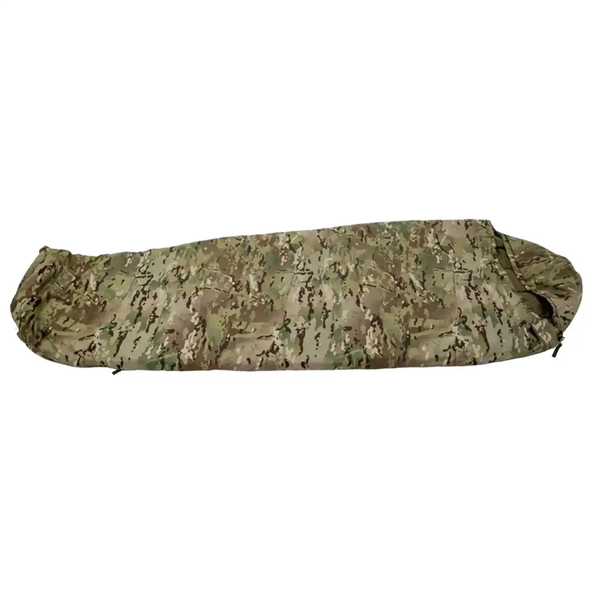 Camouflage sleeping bag with zip closure and insulated interior for camping from John Bull Clothing