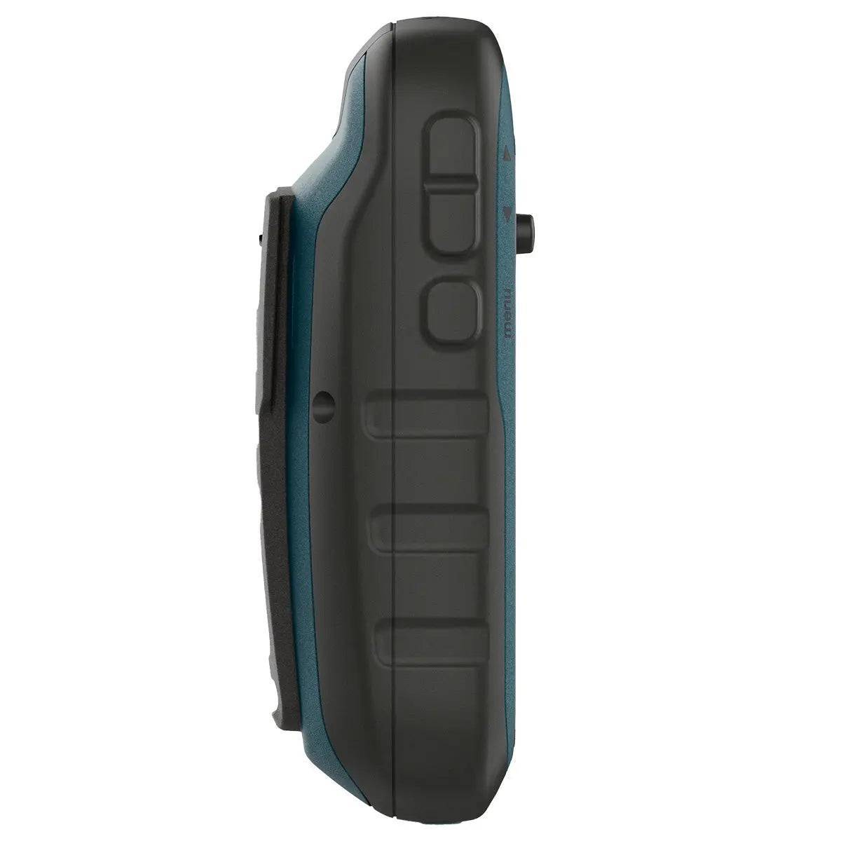 Side view of the Garmin eTrex 22x GPS device showcasing its ergonomic grip and durable buttons for easy navigation in challenging environments.