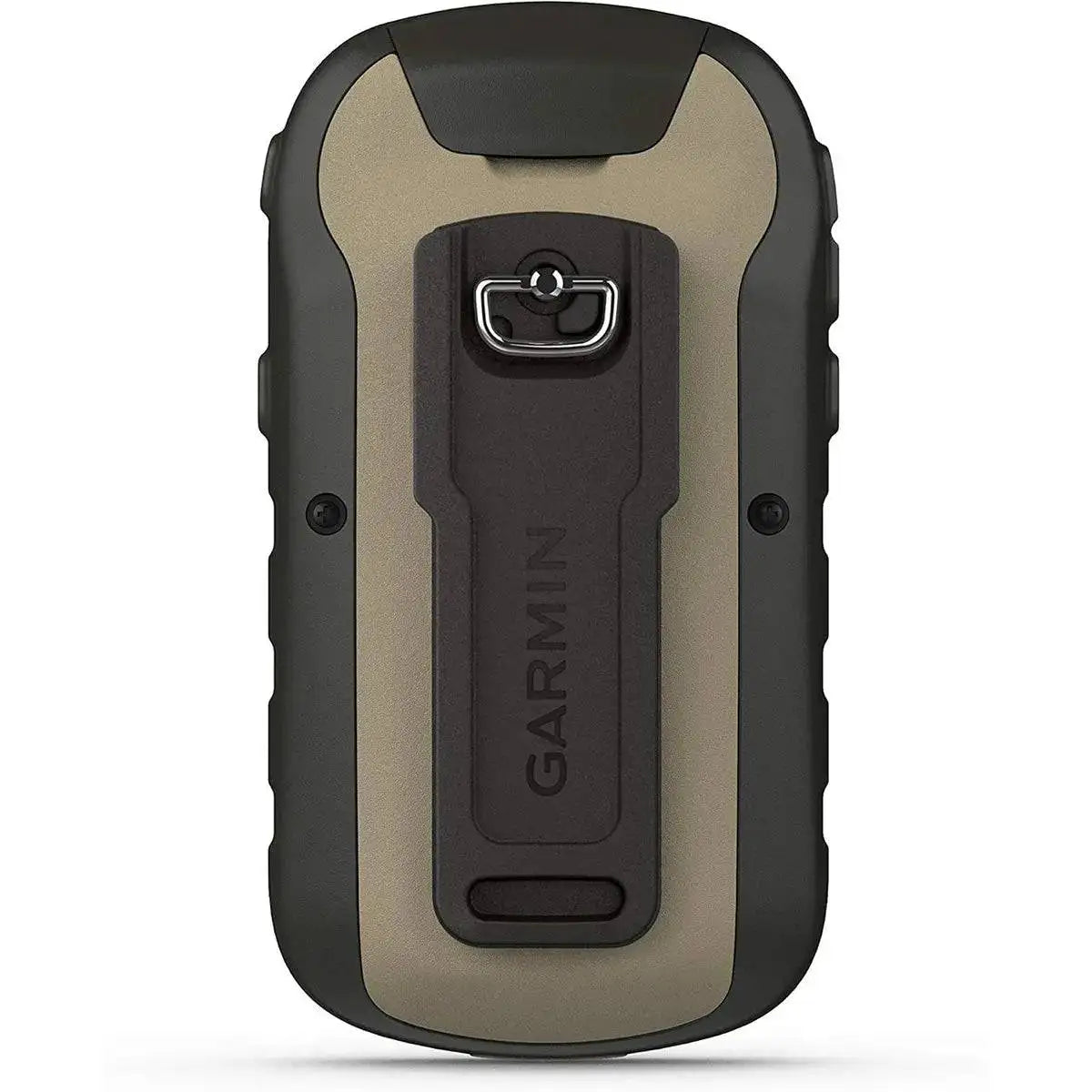 Back view of the Garmin eTrex 32x GPS handheld device, featuring a sturdy casing with a secure mounting clip for outdoor adventures. from John Bull Clothing