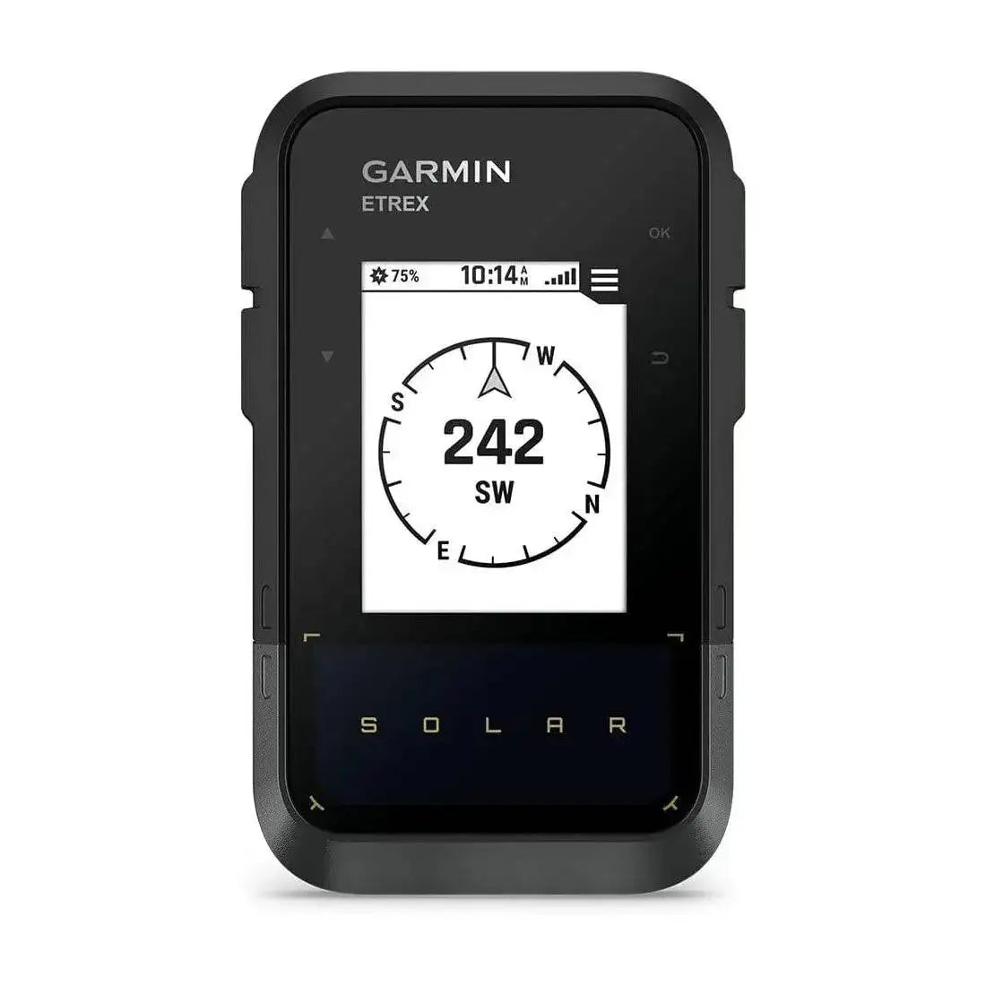 Garmin eTrex Solar Powered Hiking GPS Handheld featuring a digital compass for accurate navigation on trails and outdoor expeditions. from John Bull Clothing