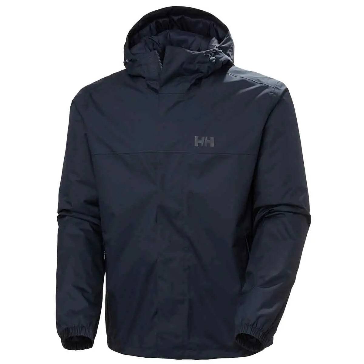 Helly Hansen Men's Vancouver Fleece Lined Jacket in black, offering a sleek, weatherproof design with a fleece lining for added warmth.