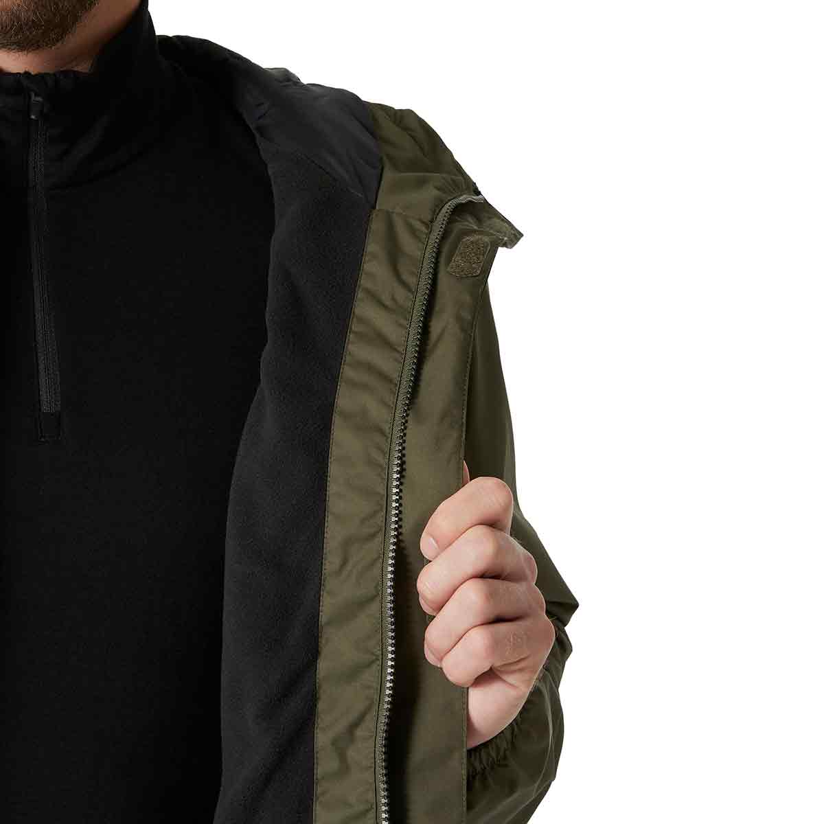 Interior view of the Helly Hansen Men's Vancouver Fleece Lined Jacket, displaying its soft fleece lining for added warmth and comfort.