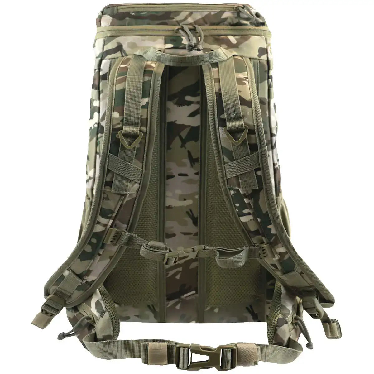 Camouflage Highlander Eagle 2 30L backpack with padded shoulder straps, adjustable sternum strap, and breathable mesh back panel for outdoor hiking