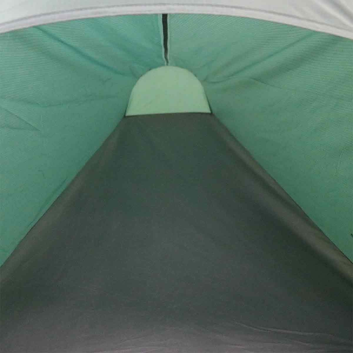 Interior view of Highlander Falcon Bivvy Tent Pine Green showing sleeping space and breathable inner lining.