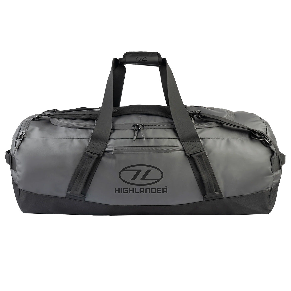 Highlander Hauler Duffel Bag in grey, extra-large size with durable construction, ideal for extended trips and adventure travel.