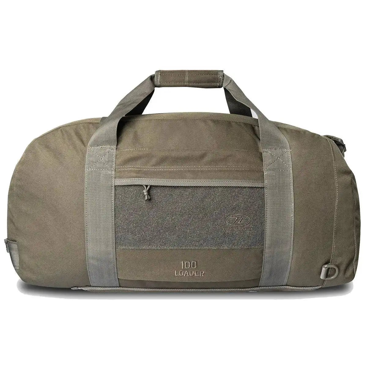 Highlander Loader 100L Holdall Bag Gen2 in olive green, offering a robust build, reinforced straps, and a spacious main compartment for gear transport. Ranger Green from John Bull Clothing