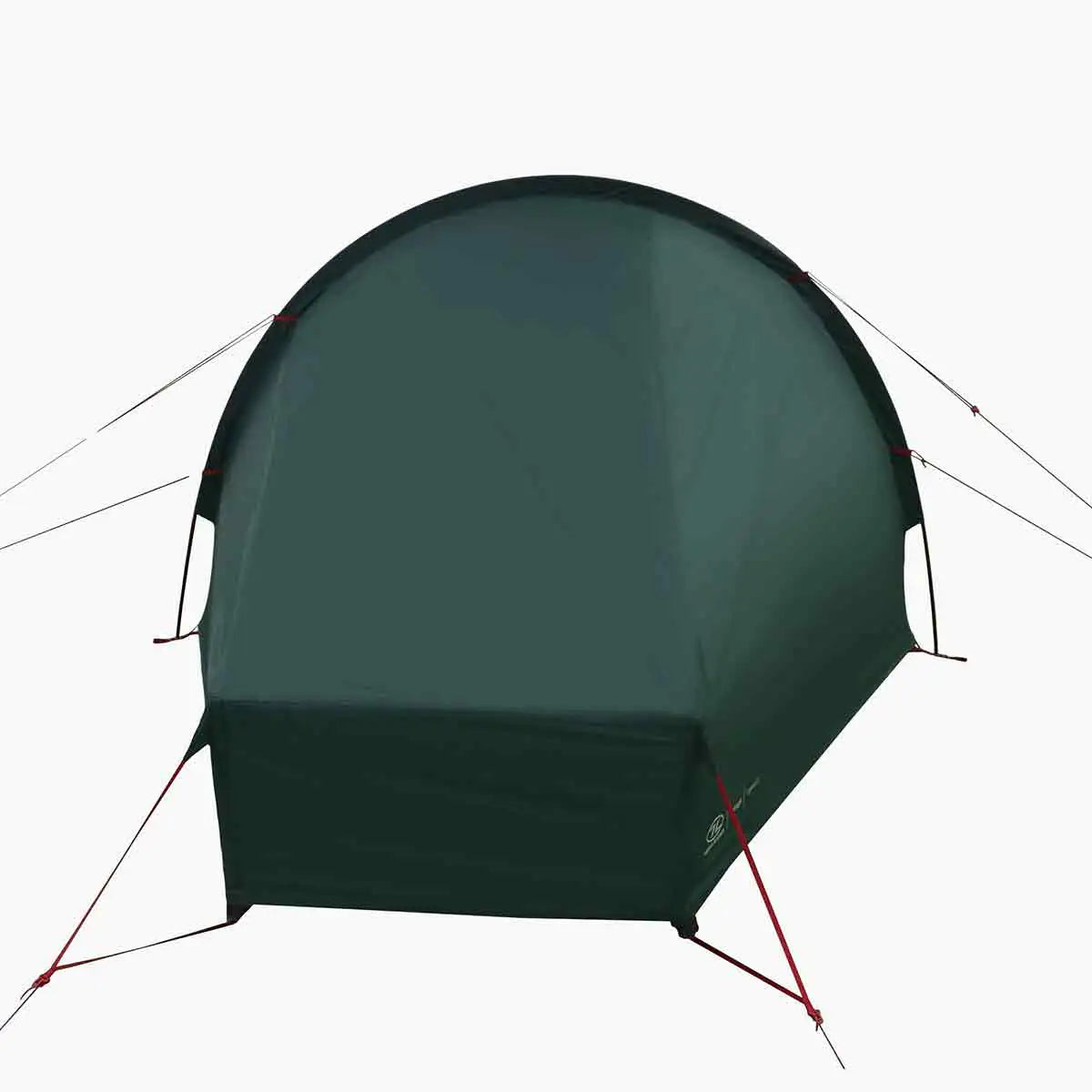 Back view of Highlander Refuge 1 Person Hooped Tent - Pine Green, emphasizing compact design and reinforced seams for long-term outdoor use. from John Bull Clothing