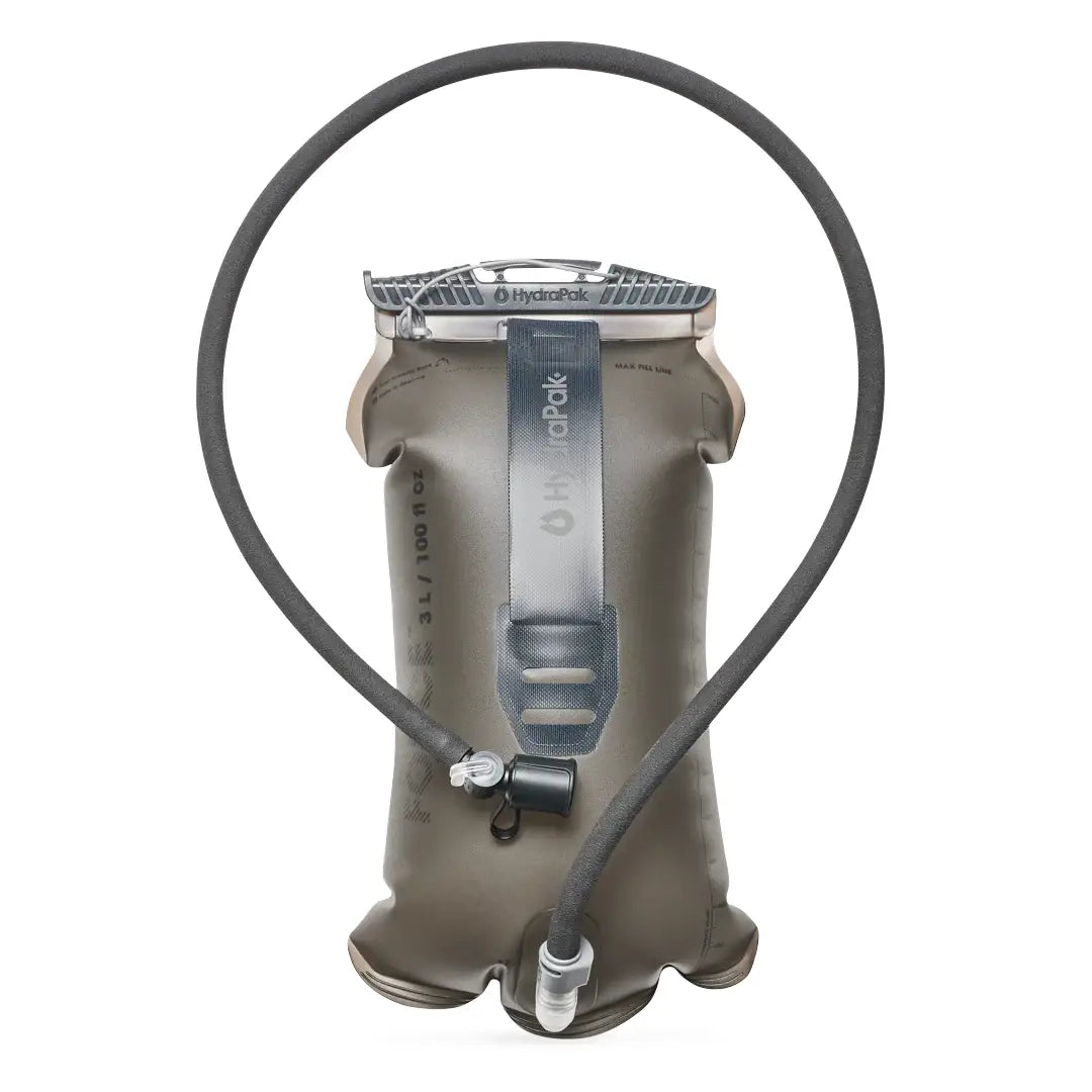 HydraPak Force Tactical Grey Water Reservoir featuring Slide-Seal top and flexible hose for easy hydration access | John Bulls