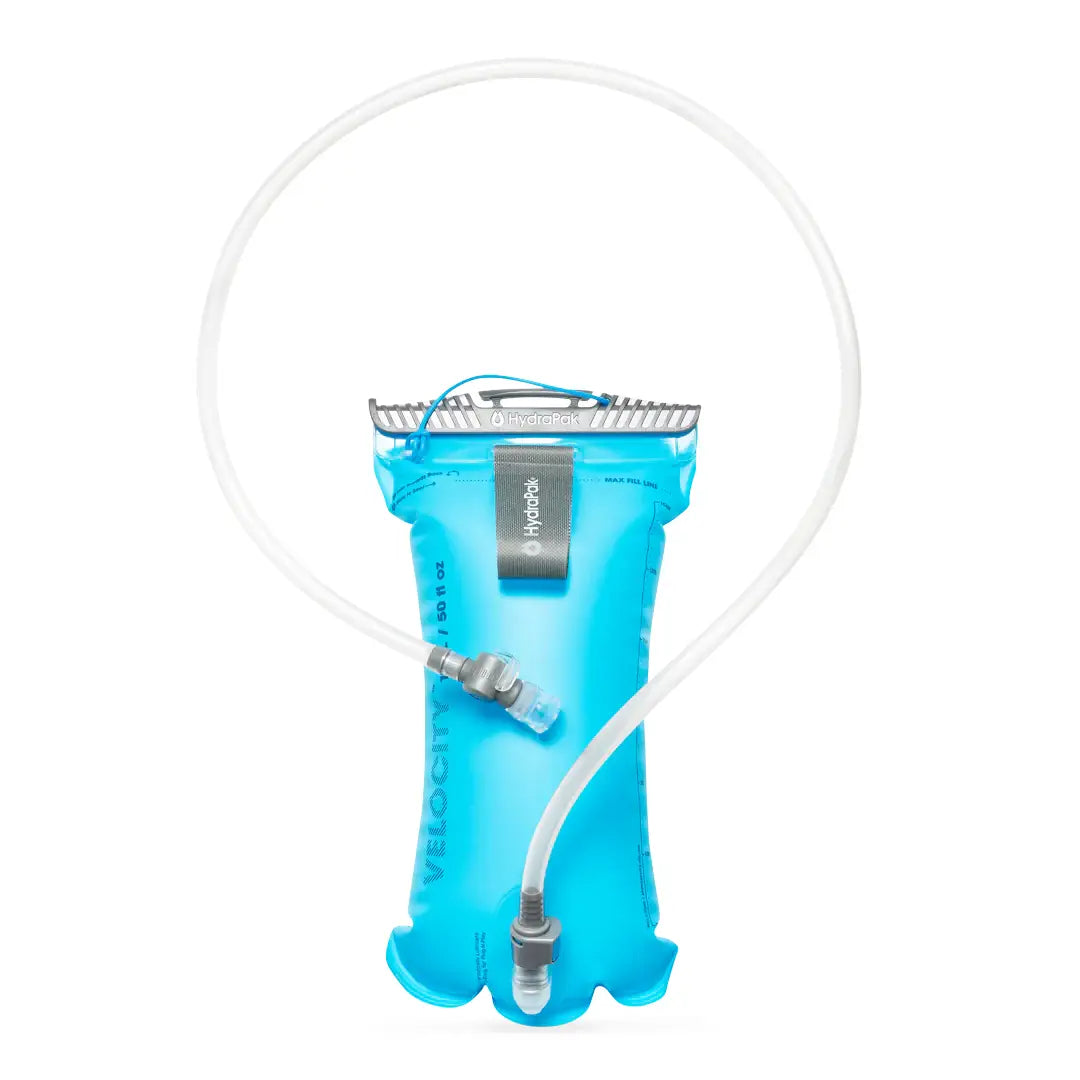 HydraPak Velocity Hydration Water Reservoir with hose, ideal for outdoor sports and trail running. Lightweight and compact hydration bladder.