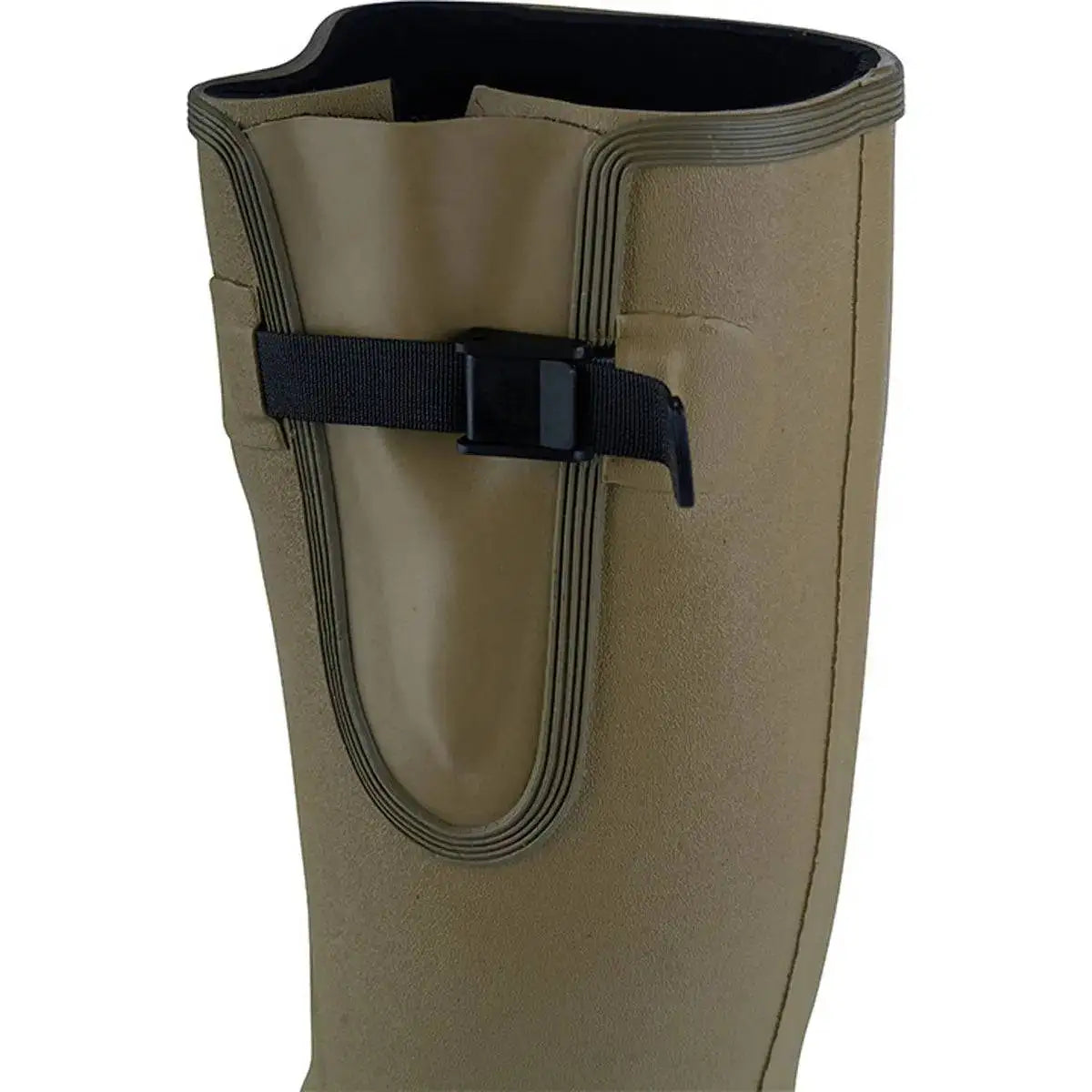 Top section of Jack Pyke Ashcombe Gusset Wellington Boot with adjustable strap and neoprene lining for a snug and comfortable fit. from John Bull Clothing
