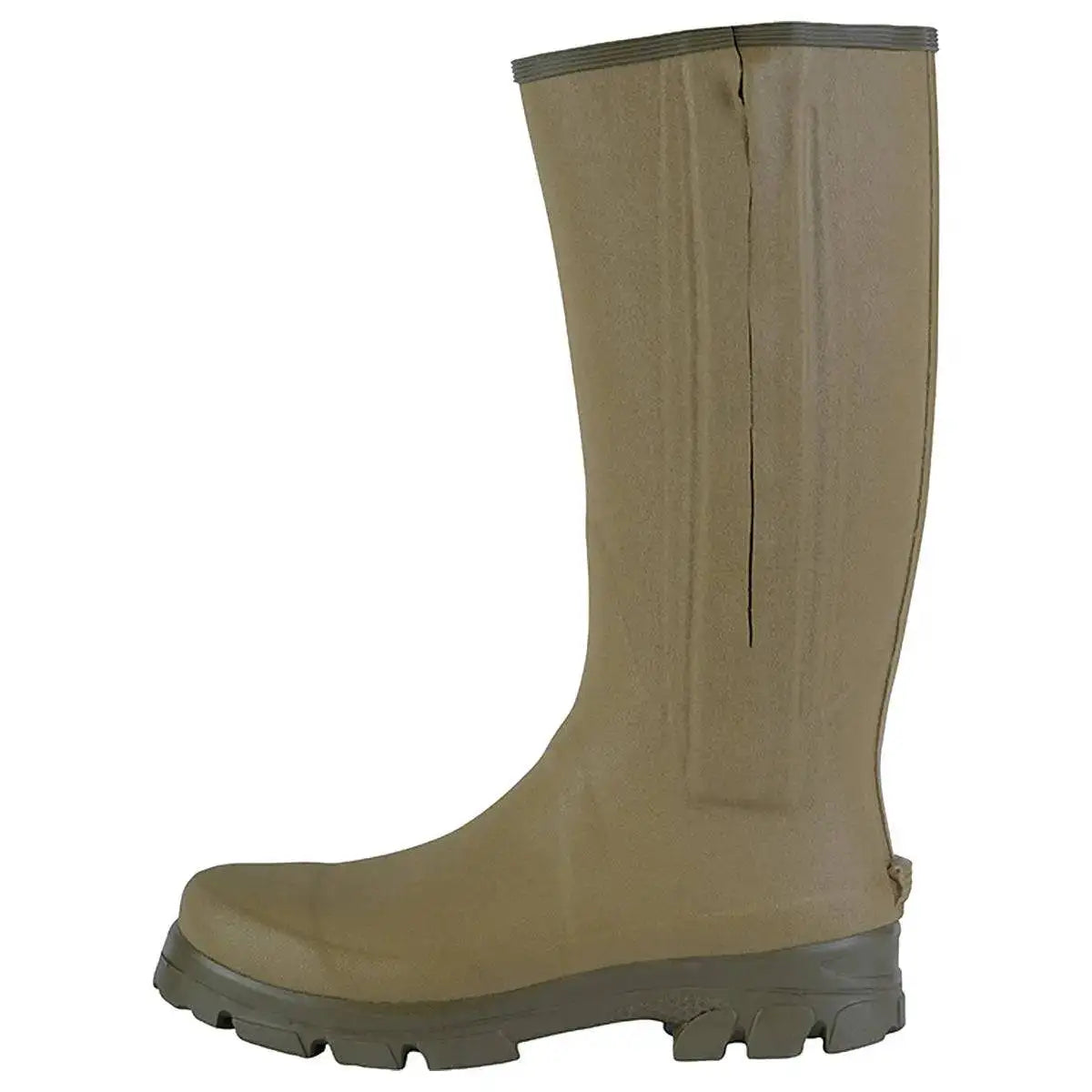 Side profile of Jack Pyke Ashcombe Zip Wellie Boot highlighting its waterproof construction and robust sole for superior traction. from John Bull Clothing