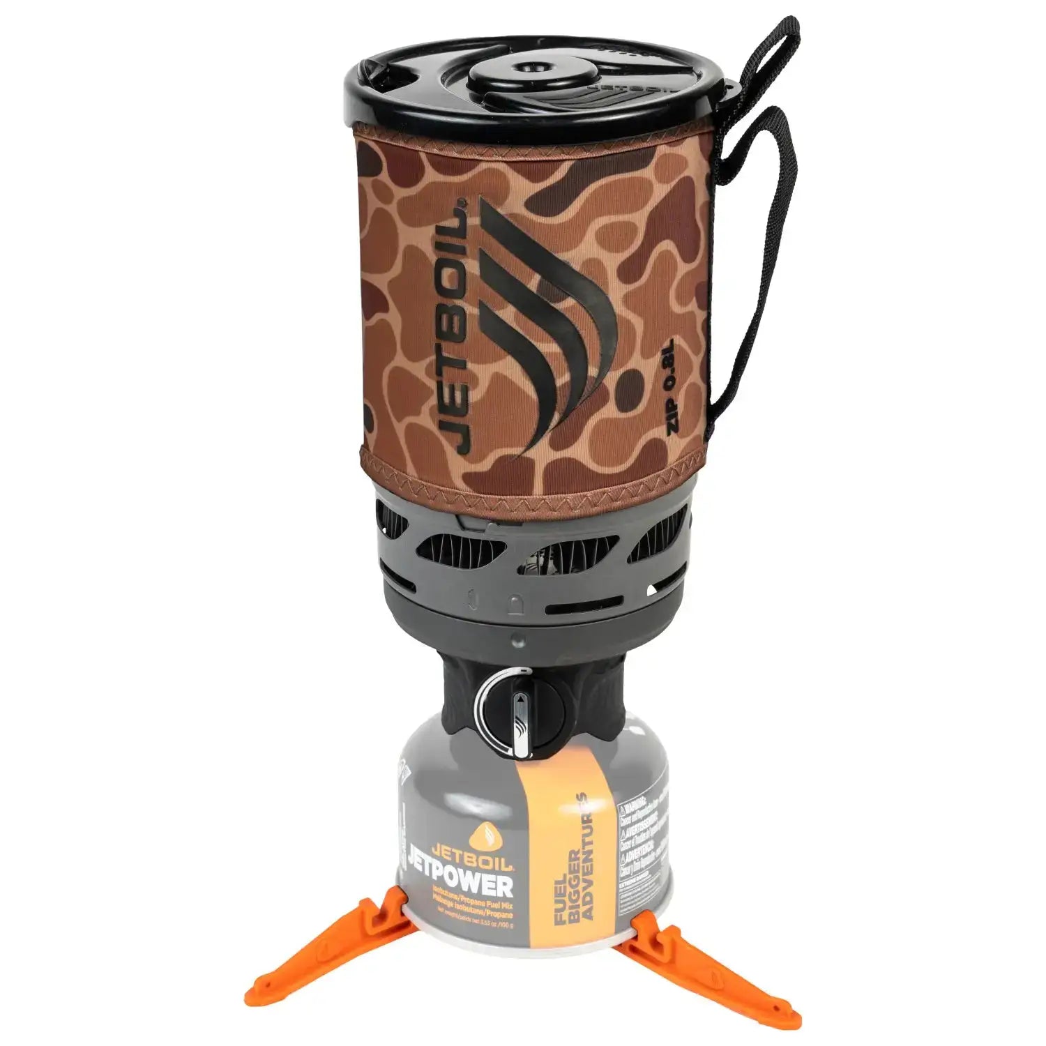 Jetboil Zip Duck Camo 0.8L camping stove set with fuel canister from John Bull Clothing