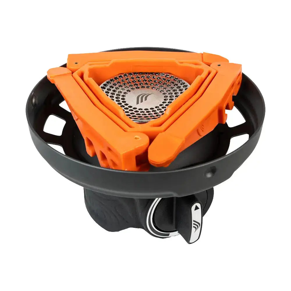 Jetboil Zip stove with orange stabilizer legs for outdoor cooking from John Bull Clothing