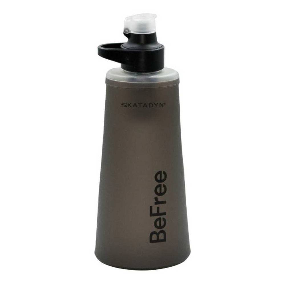 Tactical Black Katadyn BeFree AC Water Filter Bottle 1.0L, compact and durable for hiking and camping hydration needs.
