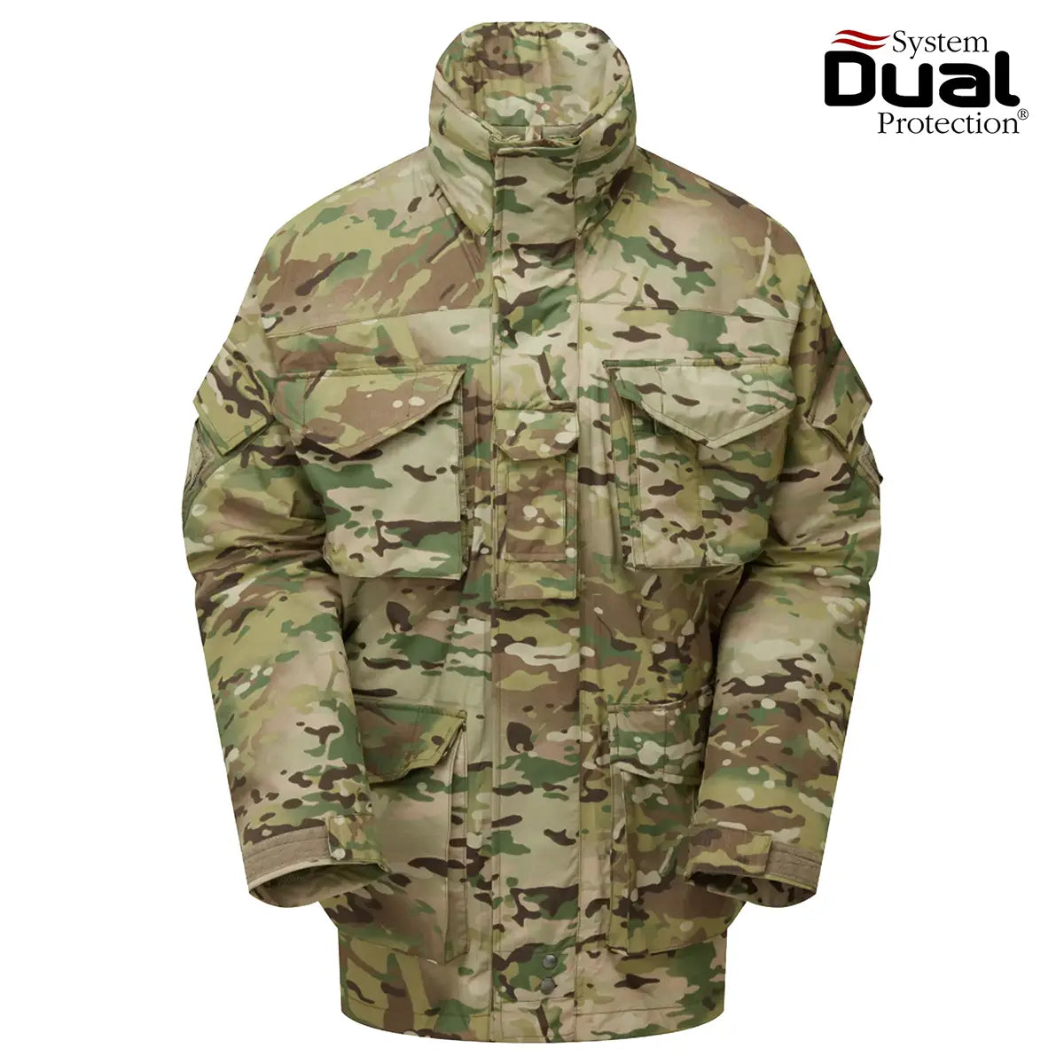 Keela Mk6.0 Waterproof Smock Jacket Multicam - Camouflage tactical jacket with multiple pockets and high collar