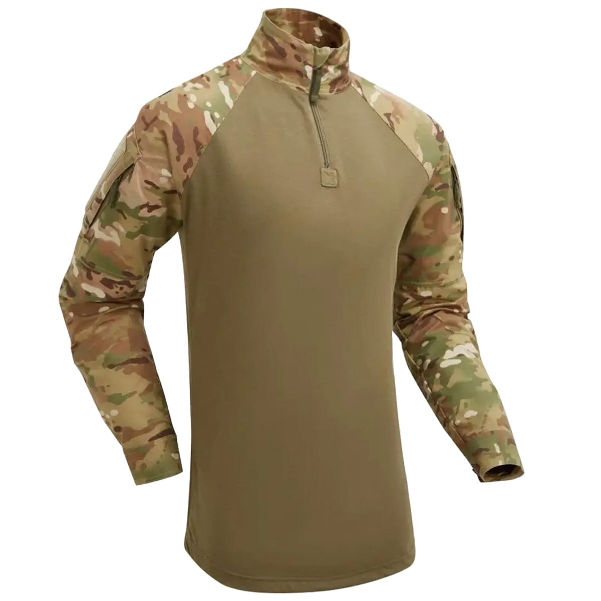 Keela Tactical UBAC Combat Shirt Multicam with camouflage sleeves and olive torso, ideal for military uniforms and tactical operations.