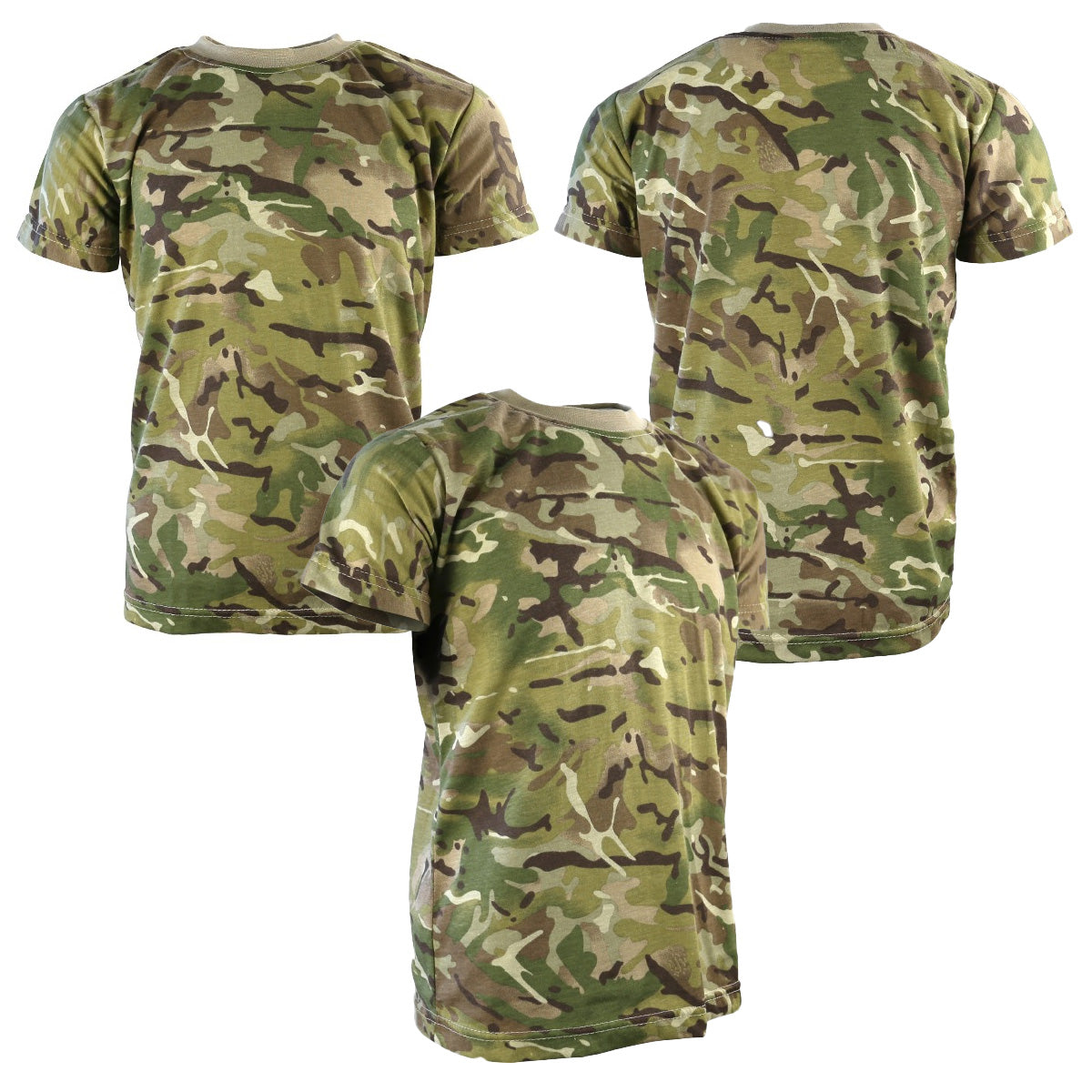 Kombat Kids Adventurer Army T-Shirt BTP in camouflage pattern, offering comfort and style for young adventurers.