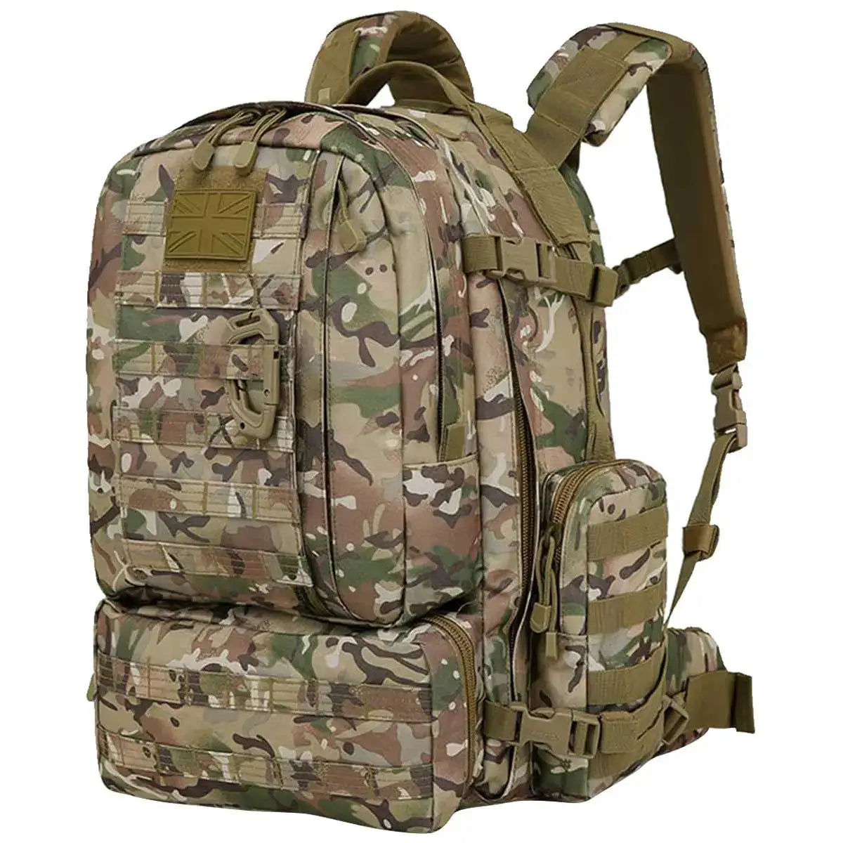 Kombat Viking Patrol Pack 60 Litre BTP - Tactical Backpack in BTP camo with multiple compartments and MOLLE webbing, ideal for 3-day missions. from John Bull Clothing