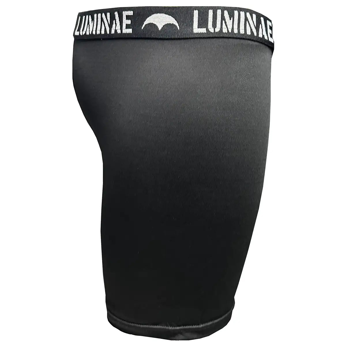 Side profile of Luminae Battle Boxer Shorts highlighting the sleek, athletic cut and durable fabric for training use.