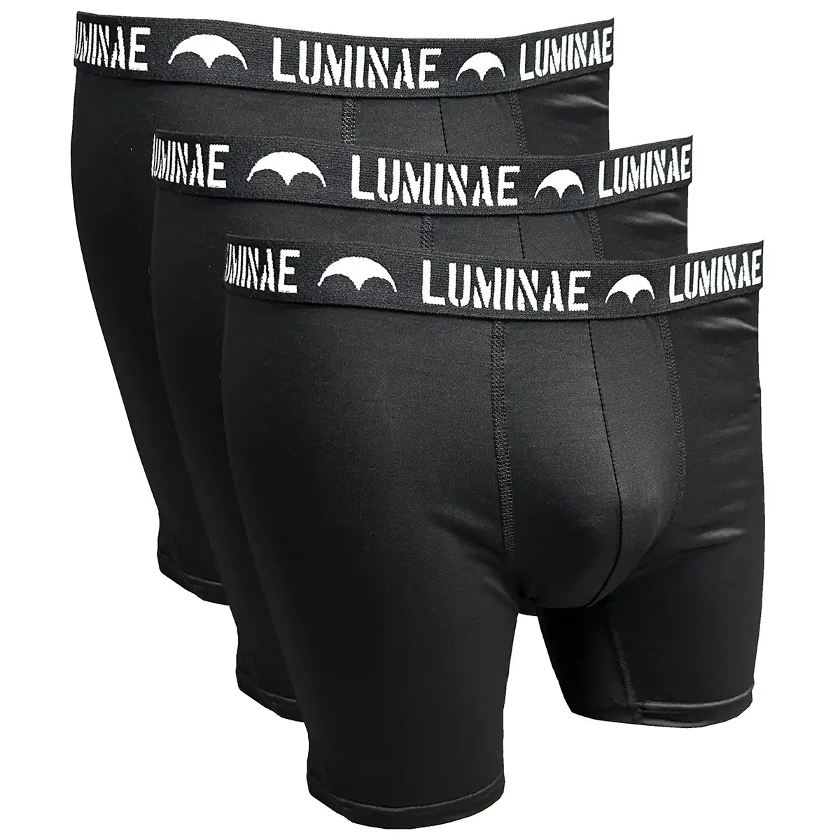 Luminae Battle Boxer Shorts - 3 Pack in black with branded waistband, designed for high-intensity training and daily wear comfort.