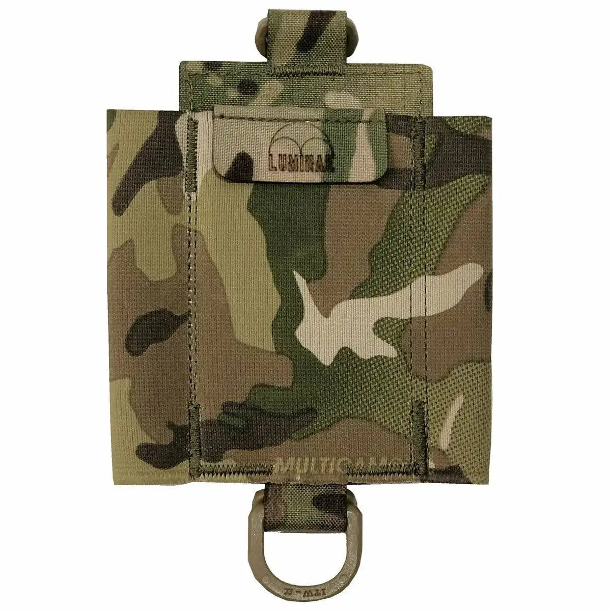 Luminae Compass Pouch Multicam with a secure flap closure, offering compact storage for navigation tools. Ideal for tactical and outdoor applications. from John Bull Clothing