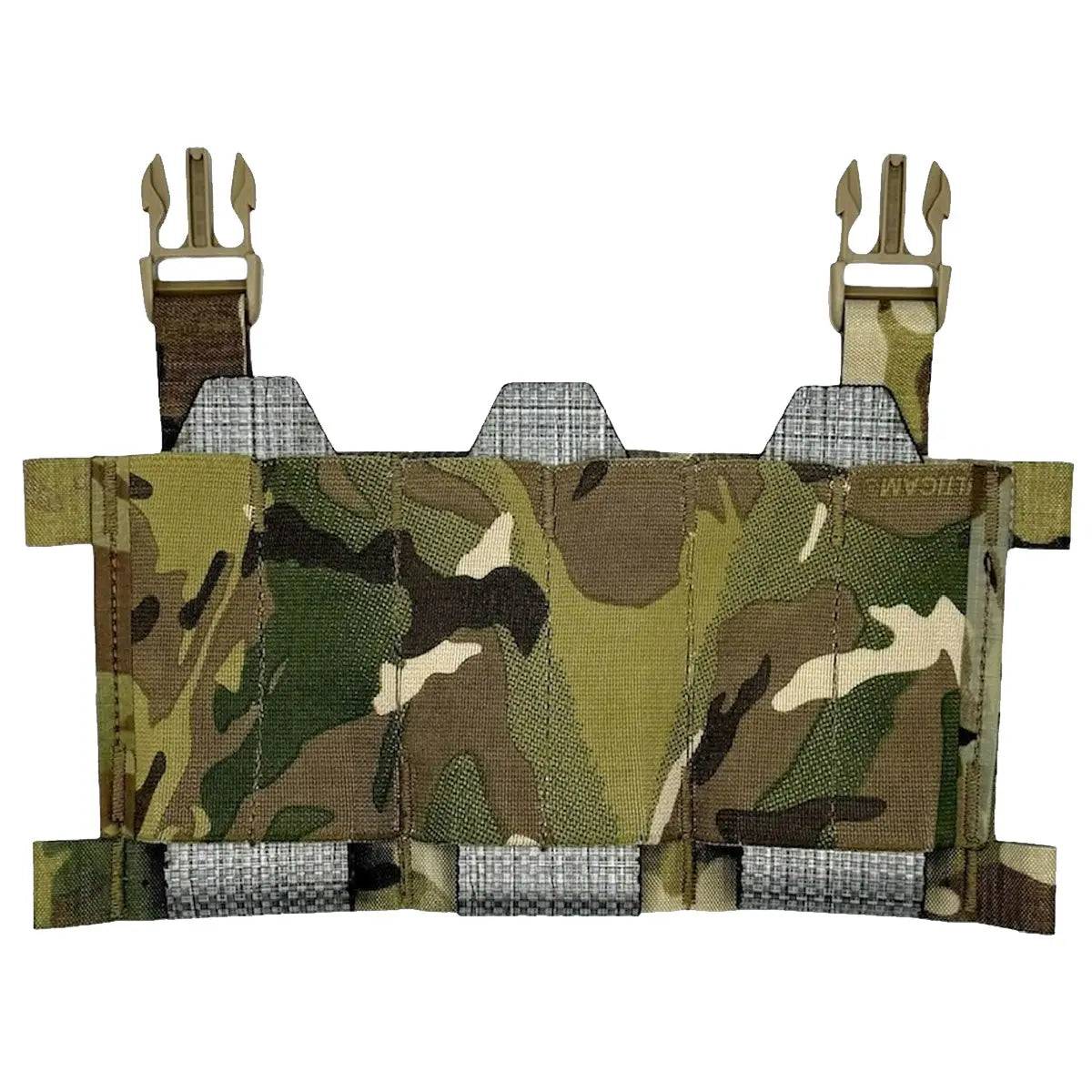 Luminae Elastic Triple Mag Pouch MTP with adjustable buckles, offering a secure attachment system for military and tactical applications.