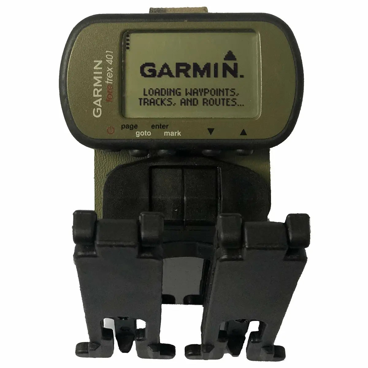Garmin Foretex 401 GPS device mounted in Luminae Garmin Foretex Mount 601/701, showing secure and functional display setup.