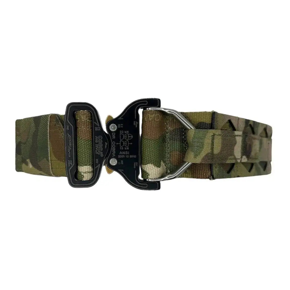 Luminae Multicam Operations Belt with Cobra Buckle, designed for tactical use with durable Cordura material and secure fastening system. from John Bull Clothing