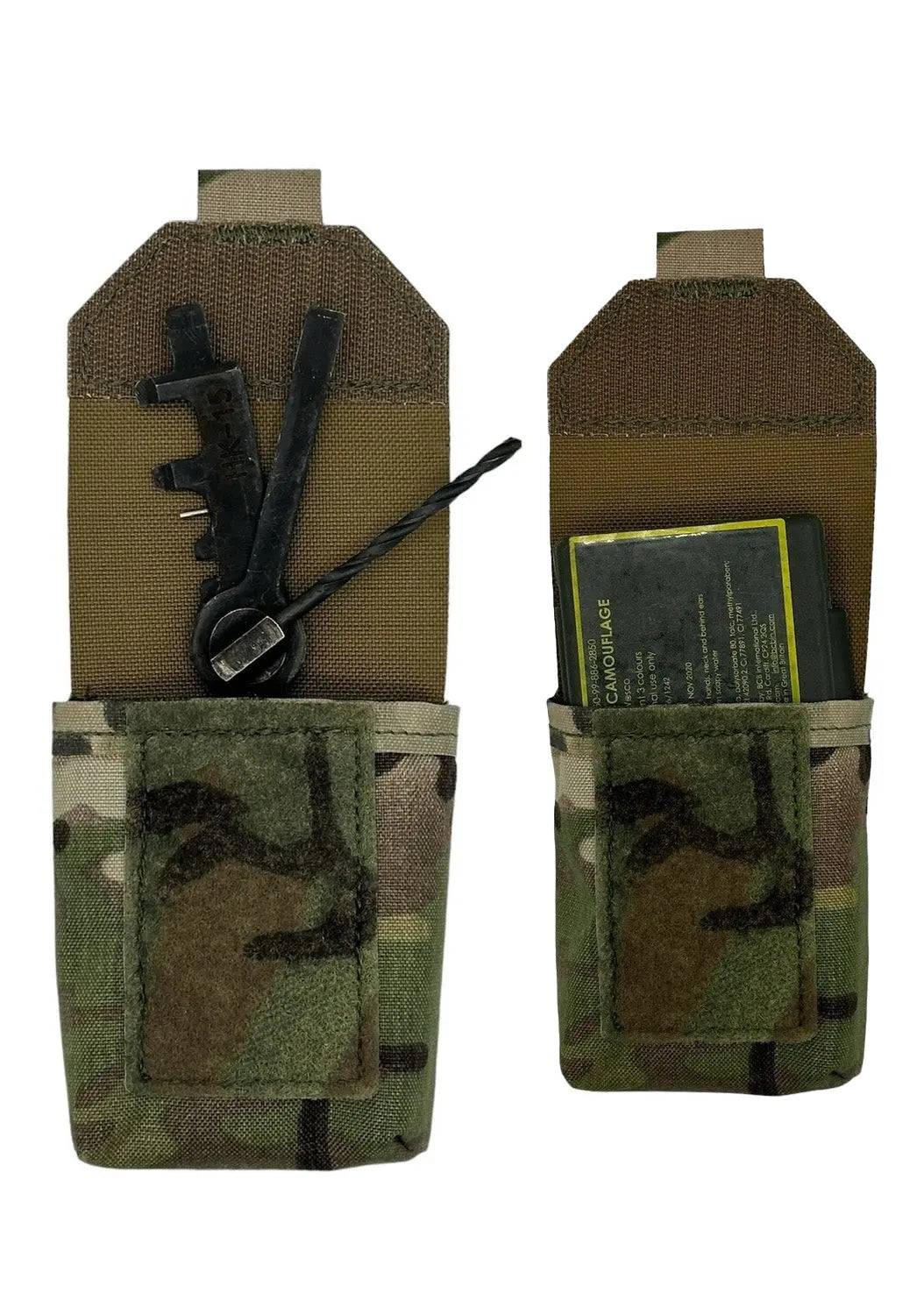 Luminae Multicam Micro Pouch MTP with tactical tools and accessories stored inside, designed for easy access to essential gear.