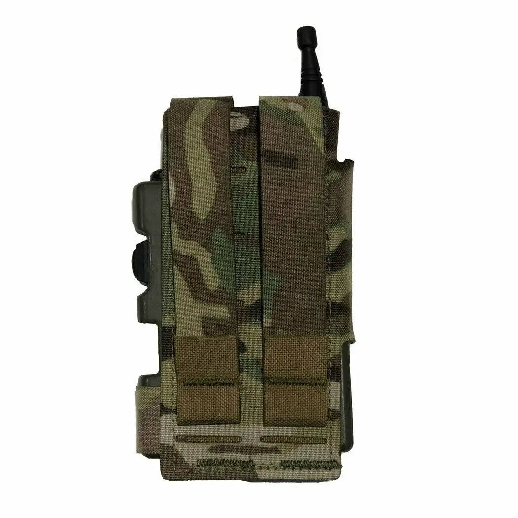Rear view of the Luminae Multicam PRR Pouch MTP showing durable straps for secure attachment to tactical gear or MOLLE systems.