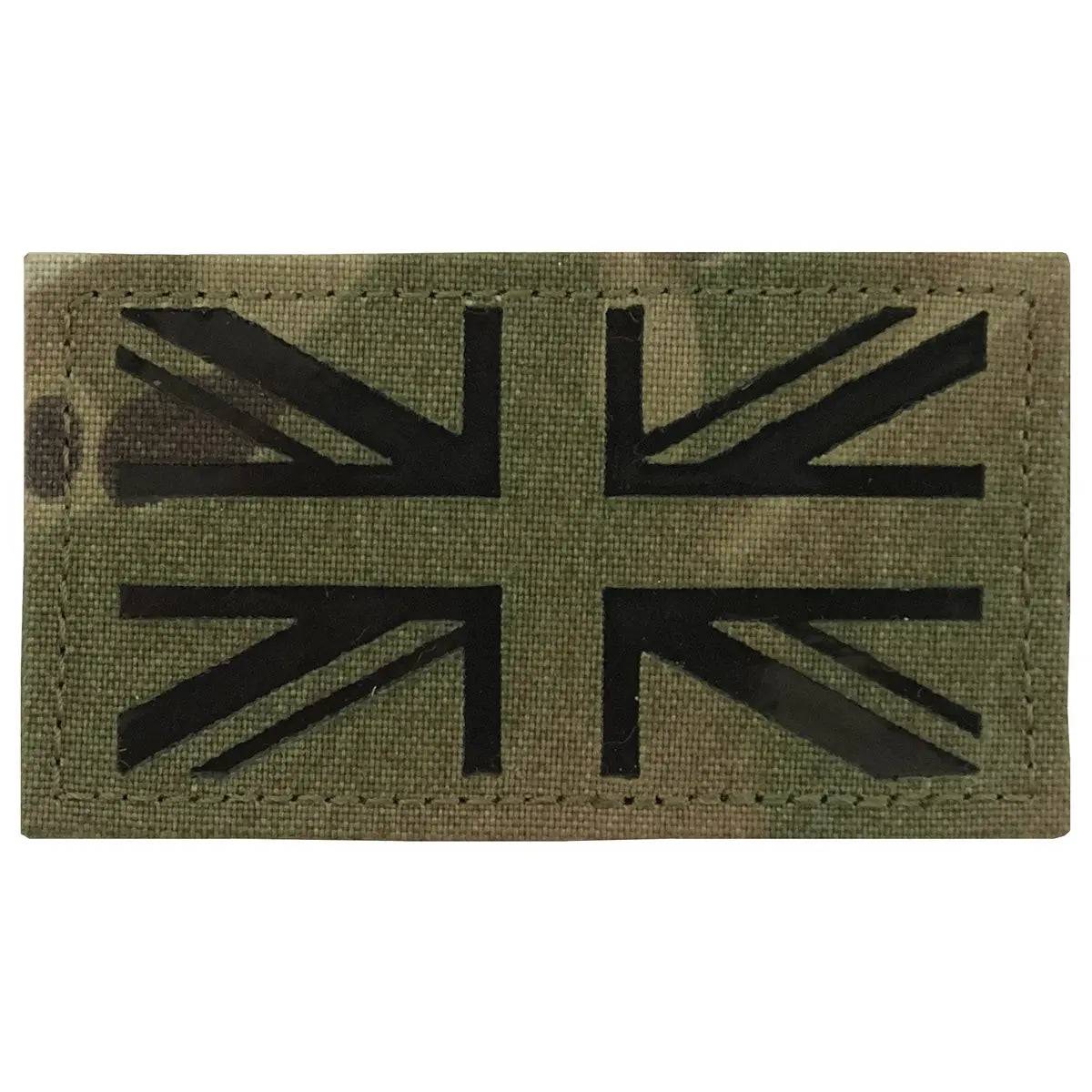 Luminae Union Jack Non-IR TRF Patch with a tactical recognition flash design in Multicam. Durable Cordura material with hook & loop backing for secure attachment.