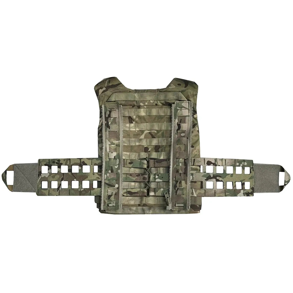 Rear view of Luminae Virtus Rigging Upgrade Kit showing zip adapters and laser-cut cummerbund for improved modularity and ventilation