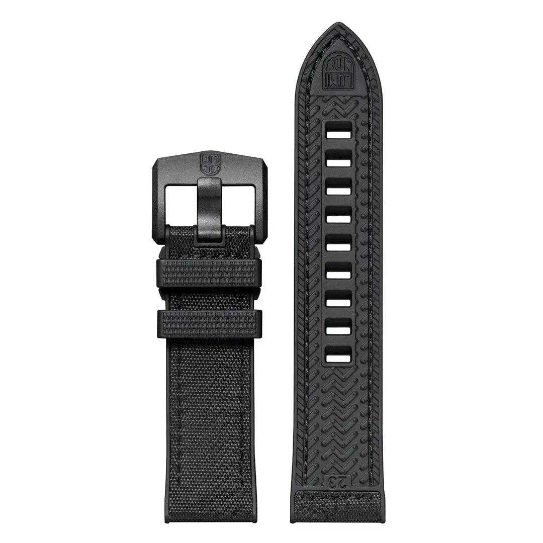 Luminox Atacama Field 1960 Series Watch Black 43mm XL.1961 extra black rubber strap with textured pattern and branded buckle for versatility.