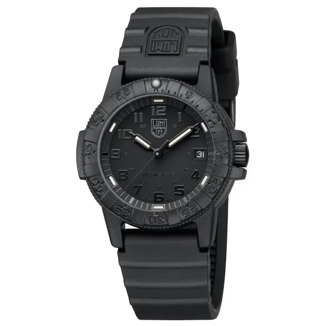 Luminox Leatherback Sea Turtle 0300 Series Watch XS.0301.BO.L with a black rubber strap, bold numerals, and water resistance for adventure-ready wear. from John Bull Clothing