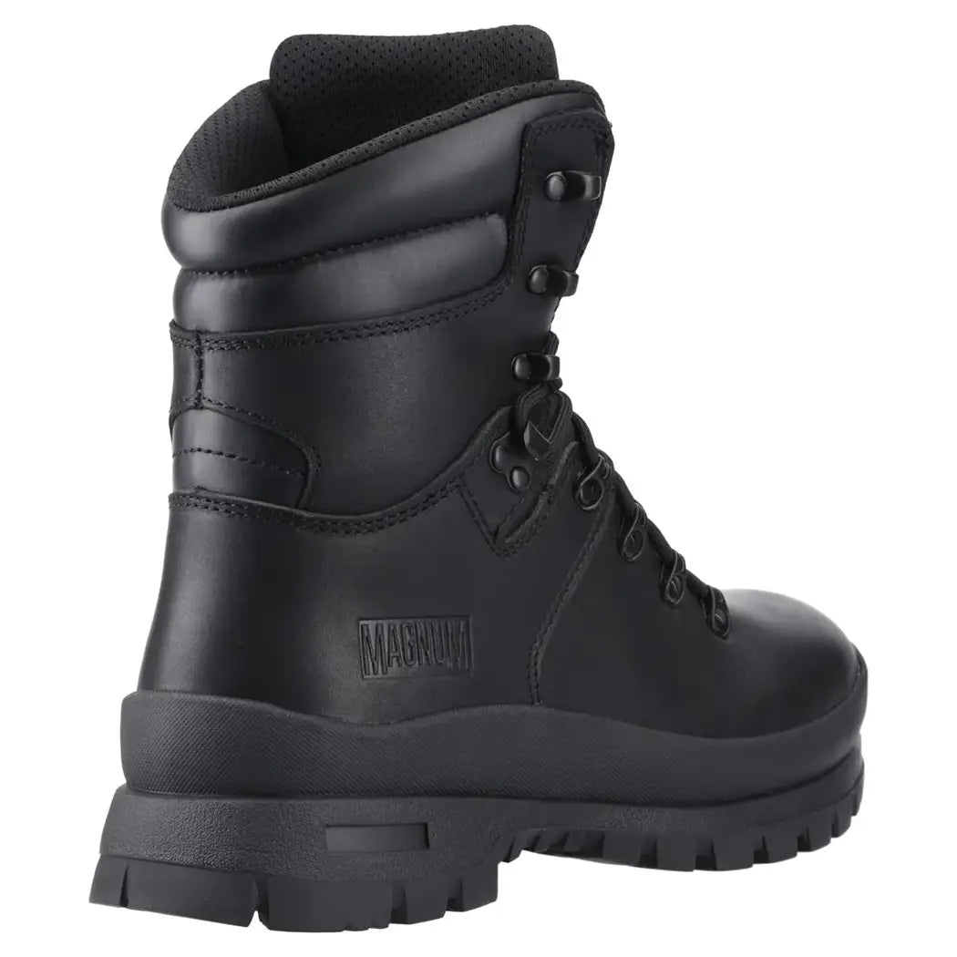 Side view of Magnum Valiance full leather black safety boot