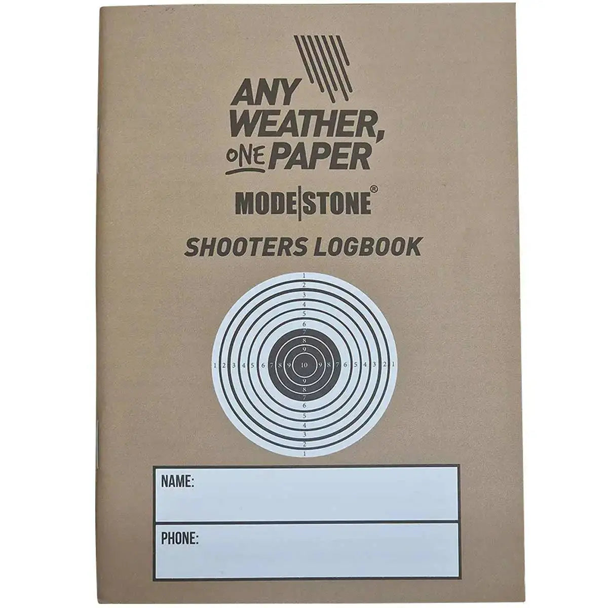 Modestone Shooters Waterproof A6 Logbook Modestone from John Bull Clothing