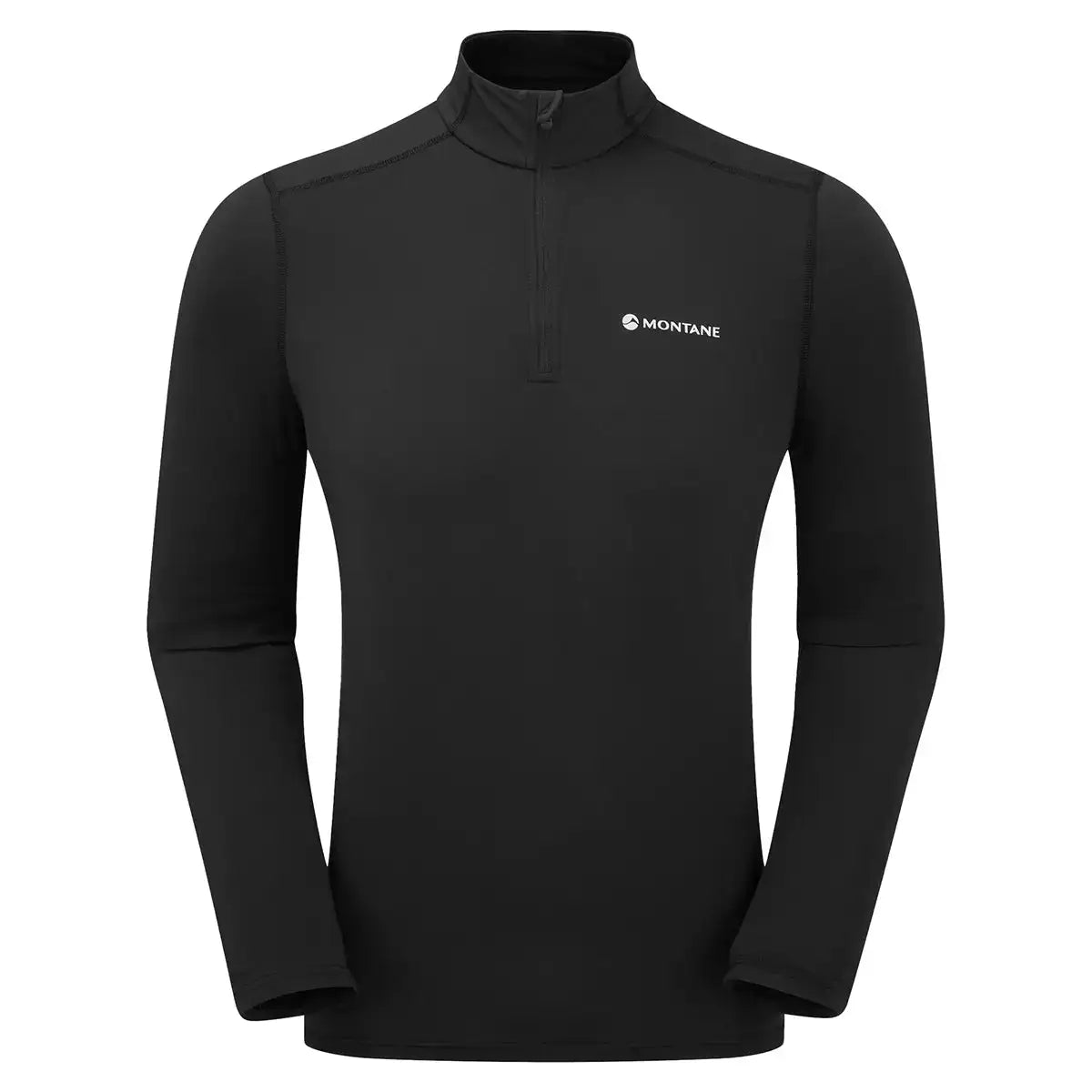 Montane Mens Dart XT Zip Neck Long Sleeved Thermal Top in black, thermal activewear top for cold-weather endurance and outdoor sports. Black from John Bull Clothing