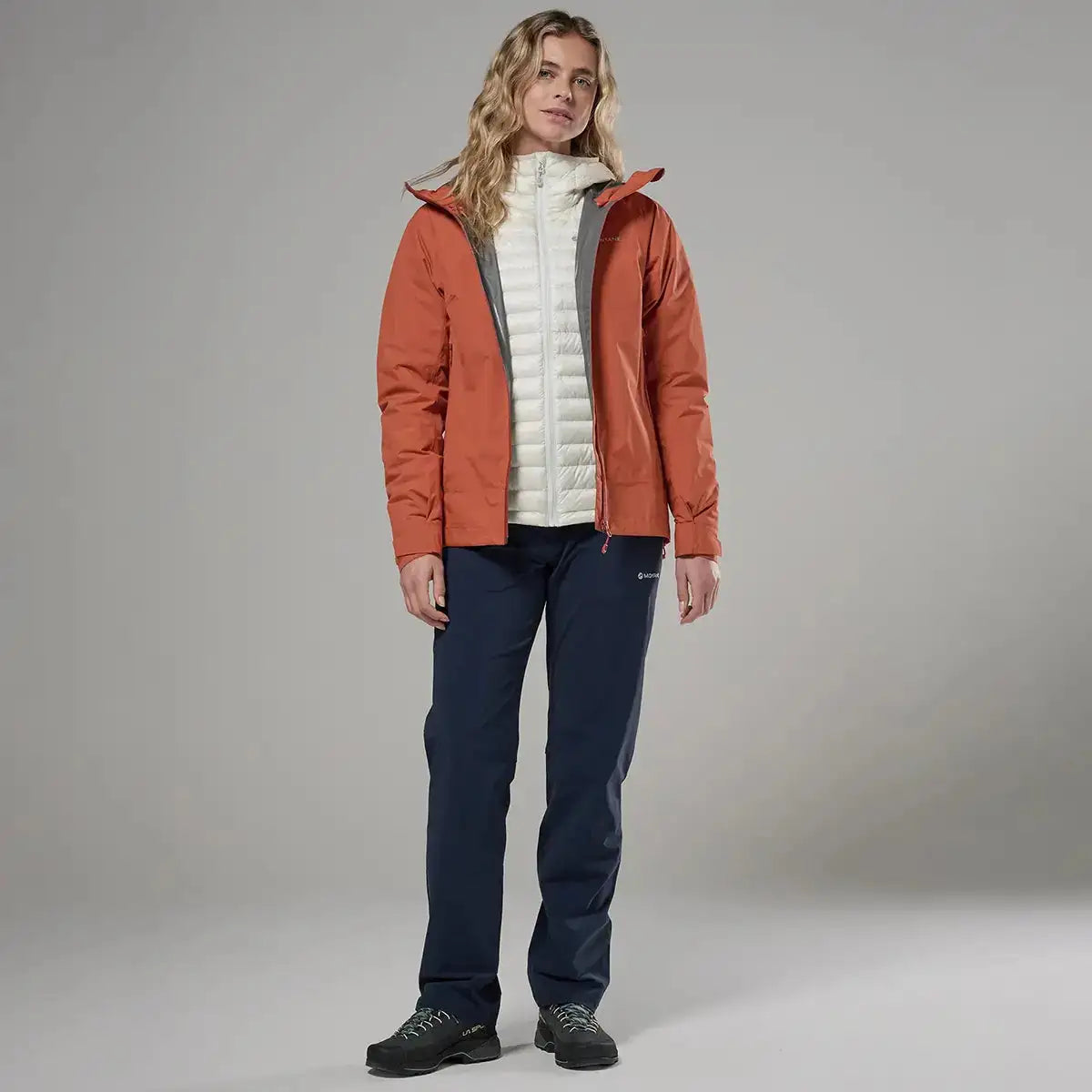 Montane Womens Norste Lite Waterproof Jacket in orange from John Bull Clothing