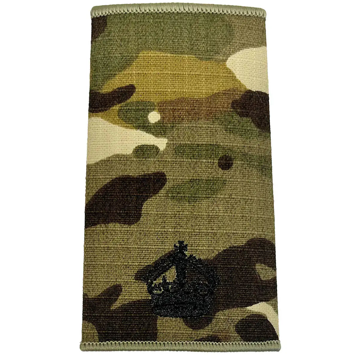 Multicam Rank Slide with black embroidered crown in wreath, designed for senior military appointments, by John Bulls. Kings Crown - Major from John Bull Clothing