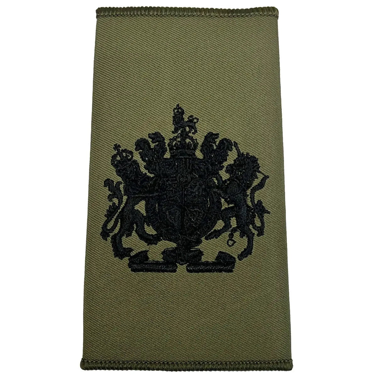 Olive Green Rank Slides with Black Embroidery (Pair) John Bull