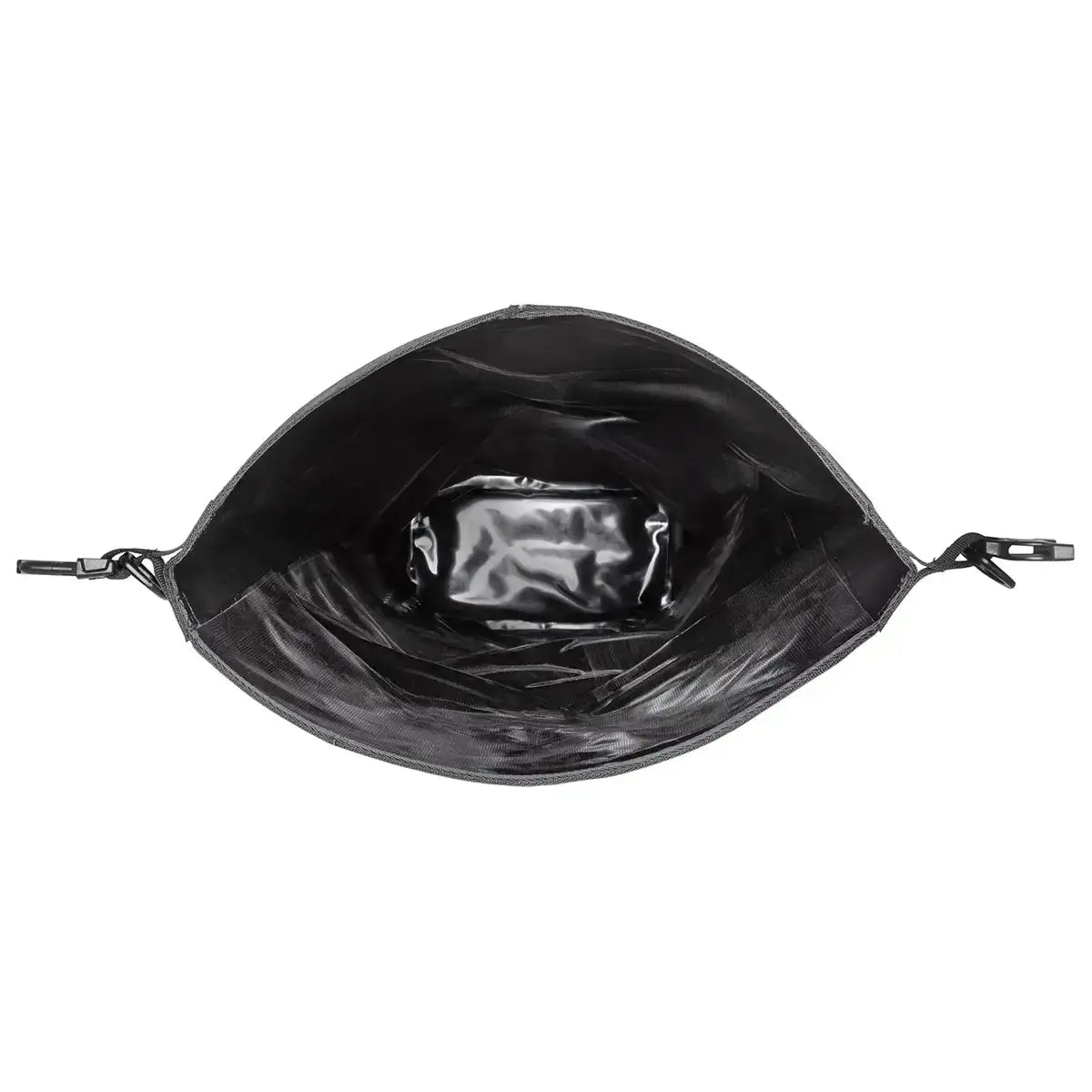 Interior view of Ortlieb X-Tremer 35L Carry Bag Black displaying spacious, waterproof compartment suitable for gear storage in extreme conditions. from John Bull Clothing