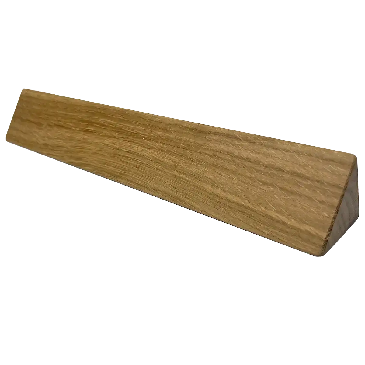Single oak-finished Toblerone-style wooden block for Regimental Desk Name Plate, designed for durable and elegant desk display. Light Oak from John Bull Clothing