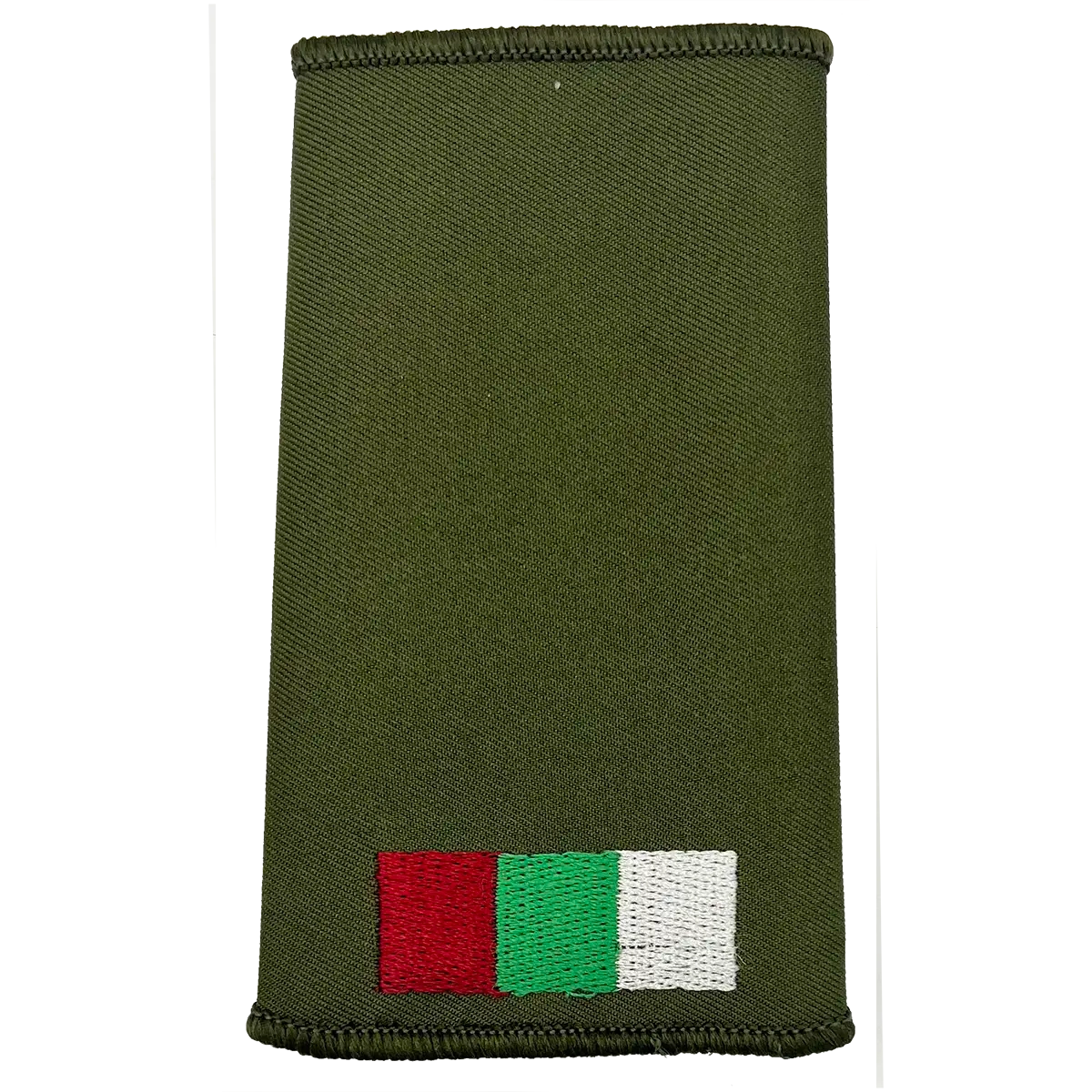 Royal Army Medical Services Olive Green Rank Slide with tricolor patch, made from durable Cordura fabric for military uniforms.